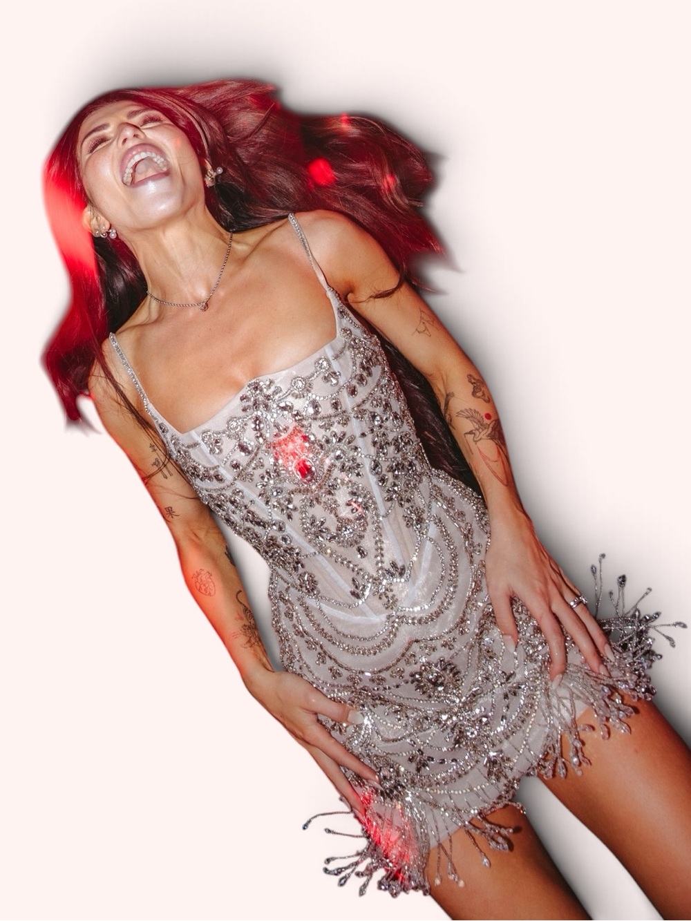 Rosie Etienne Giana Crystal Beaded Bridal Mini Dress - Picture 4 of 12